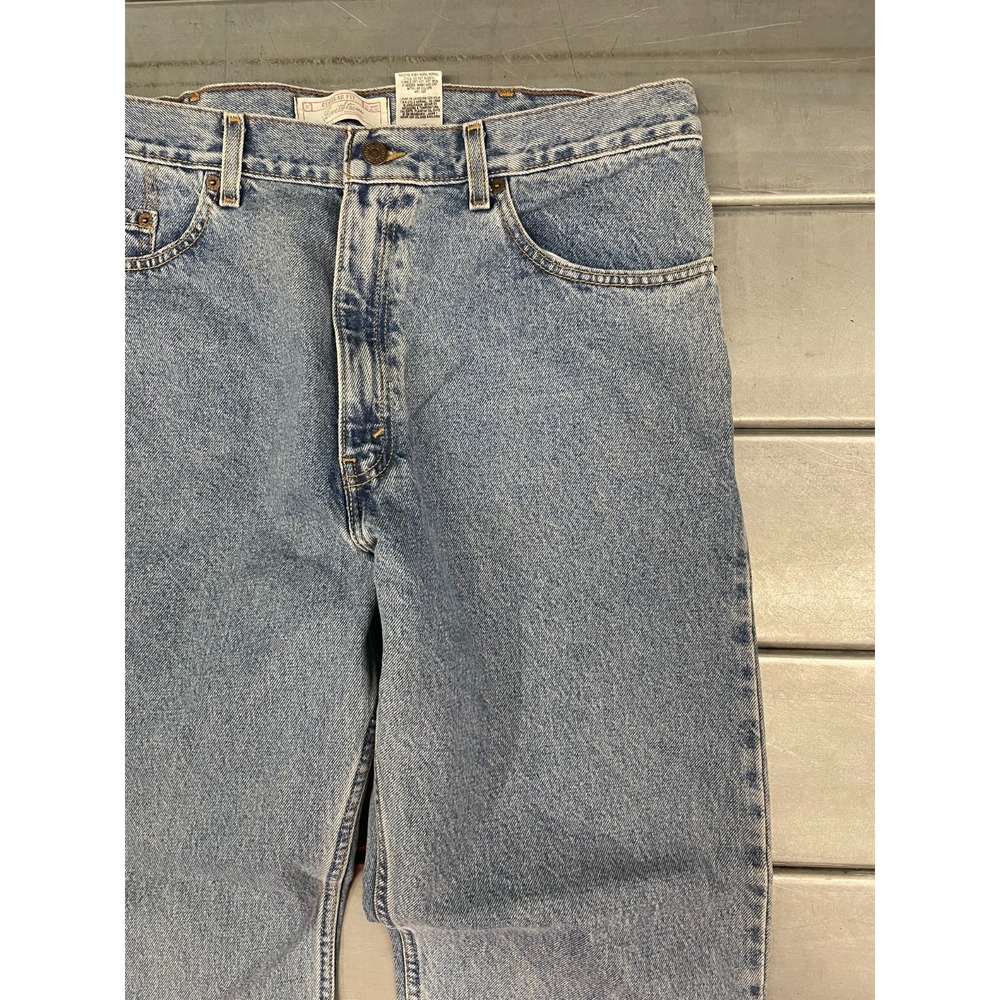 Signature Levis Mens 36X30 Blue Medium Wash Denim Regular Straight 100% Cotton - Picture 4 of 16